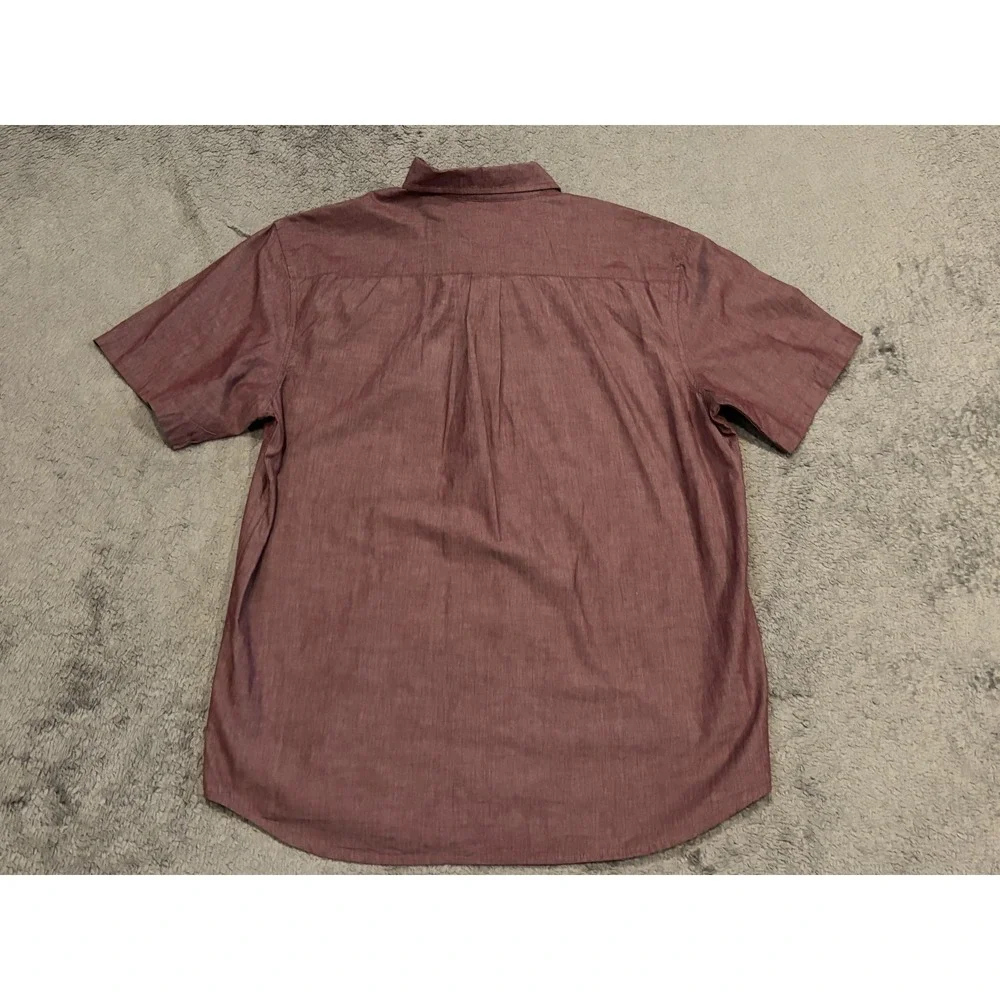 Voyager Shirt Mens XL Purple Button Up Short Sleeve Casual Menswear Top